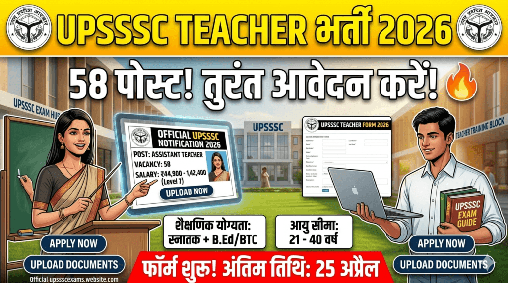 UPSSSC UP Teacher Cadre Recruitment 2026