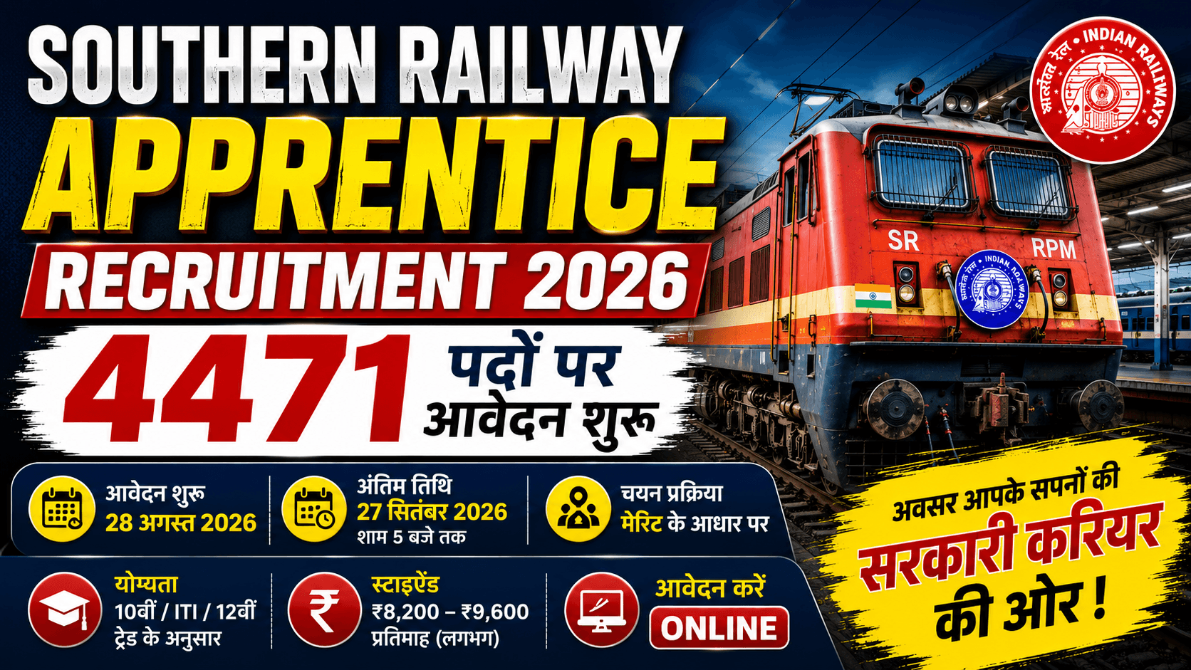 South Railway Apprentice Vacancy 2026