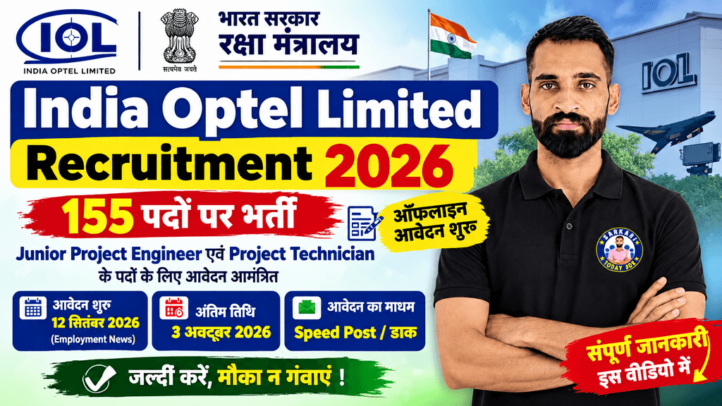 India Optel Limited Recruitment 2026: 155 पदों पर भर्ती, ऑफलाइन आवेदन शुरू, 3 अक्टूबर तक करें आवेदन