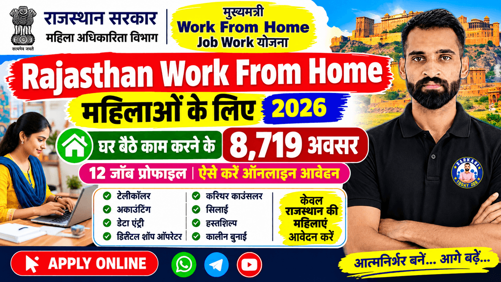 Rajasthan Work From Home Vacancy 2026: राजस्थान की महिलाओं के लिए घर बैठे 8,719 अवसर, ऐसे करें ऑनलाइन आवेदन