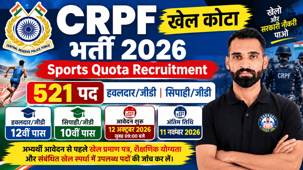 CRPF Sports Quota Recruitment 2026