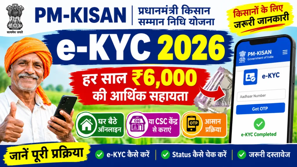 PM-KISAN e-KYC 2026: किसान e-KYC कैसे करें, नए नियम और पूरी जानकारी